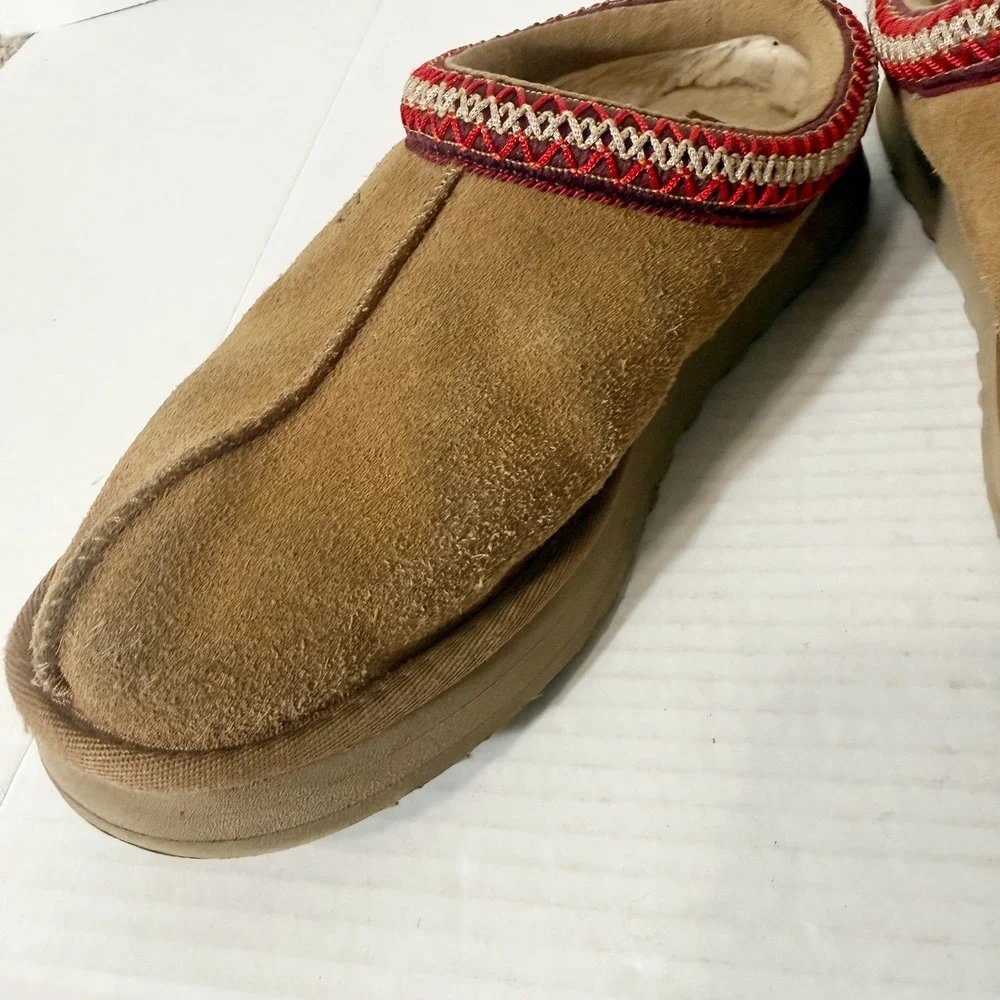 UGG Kids Tazz Chestnut 1143776K Suede Comfort Clog Slipper Size 6